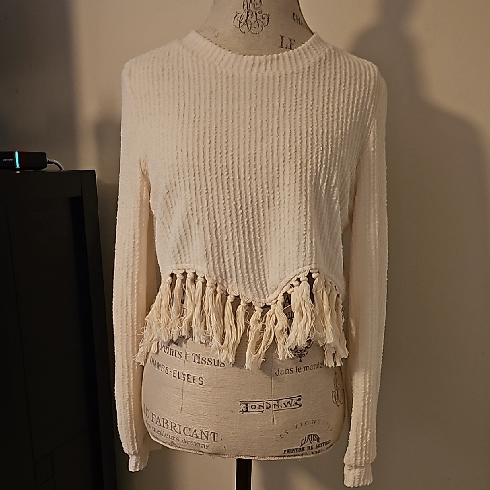 Cider like new Cream Fringe Sweater